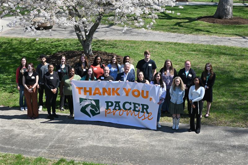 Pacer Promise recipients pose for group photo.